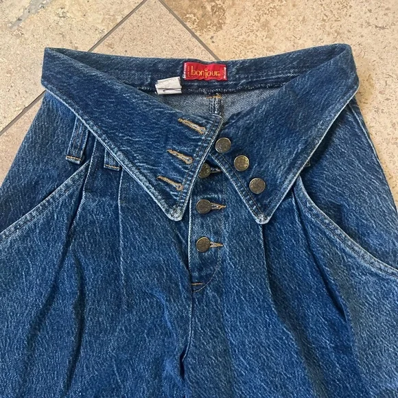 Vintage Bon Jour 80s90s High Waist
Fold Down - Picture 2 of 11